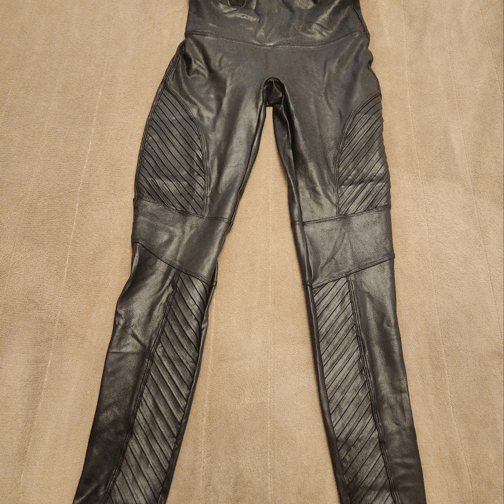 SPANX Leather-look Moto Legging (large)